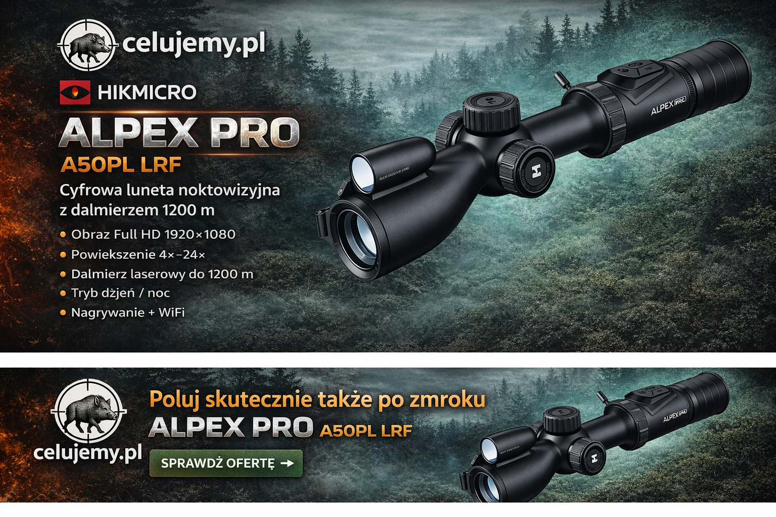 luneta noktowizyjna Hikmicro Alpex Pro LRF