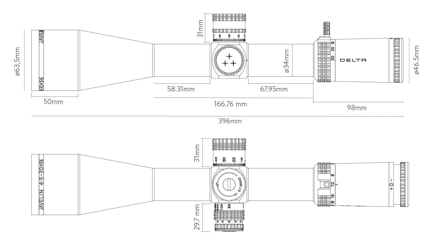 Luneta celownicza Delta Javelin 4.5-30x56 FFP SMR-2 3
